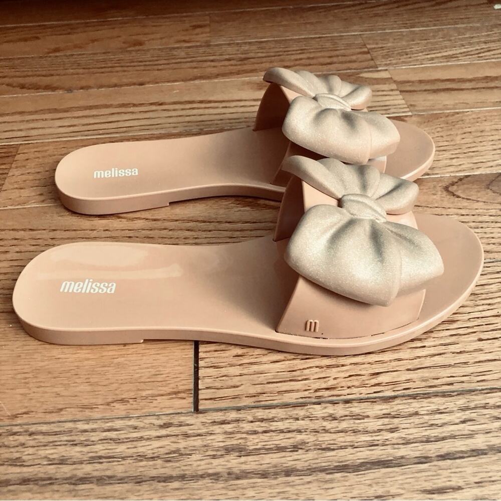 Melissa Babe Bow Slide Coquette Jelly Beige Sandals Women’s Size 8 - Picture 10 of 10